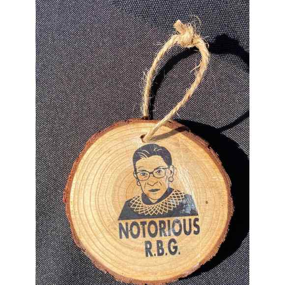 Handmade Notorious RBG wooden Ornament - Picture 2 of 2